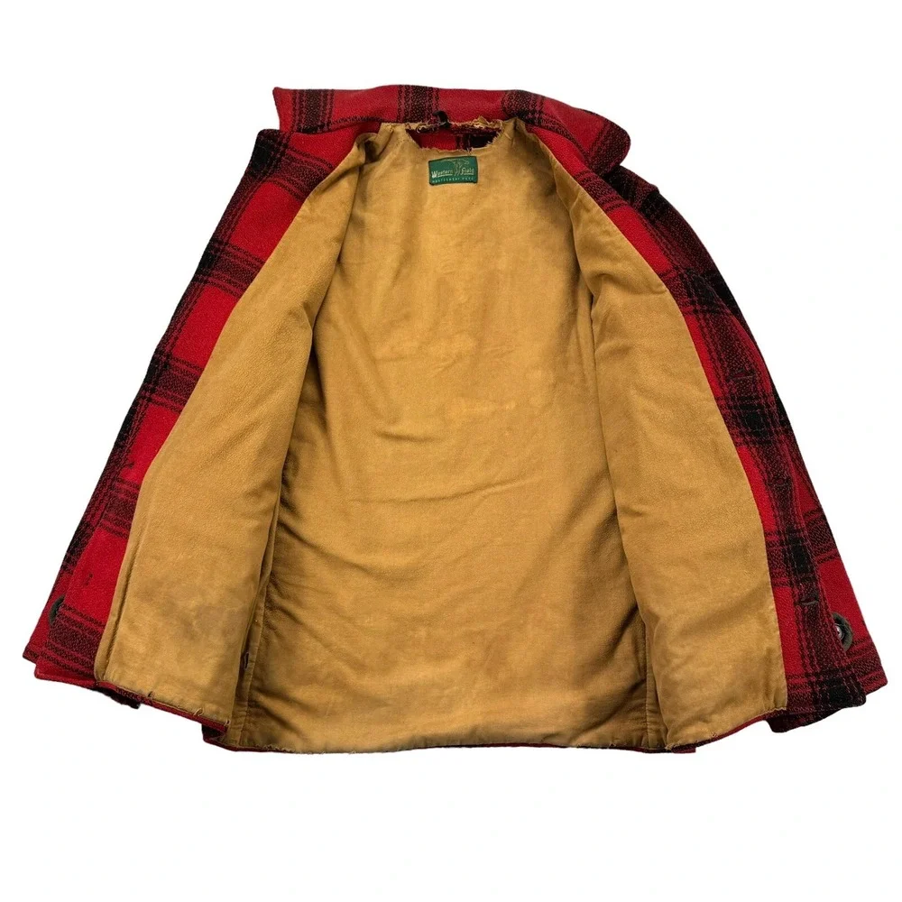 Vintage 50s Western & Field Montgomery Ward Wool Plaid Hunting Jacket - Medium